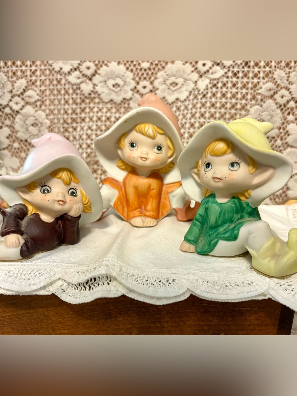 Vintage Lot of Homco Pixies #5213 Taiwan - All have labels.